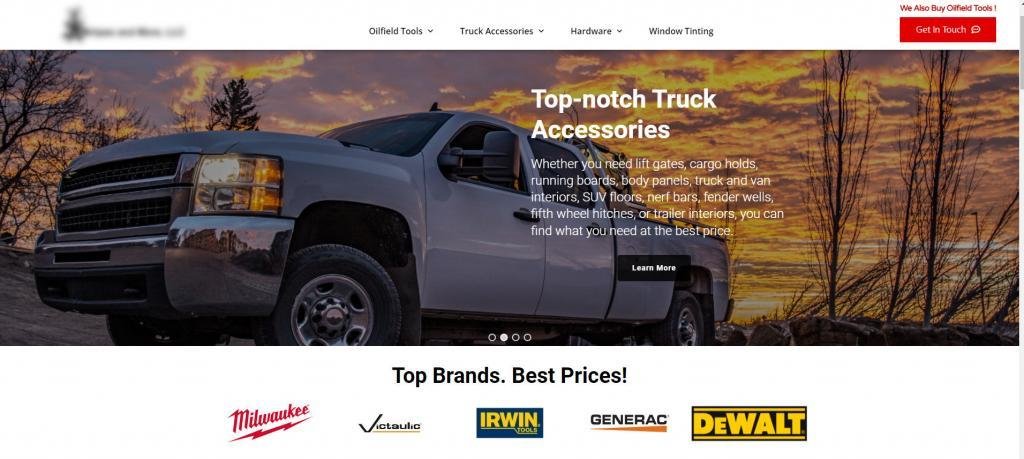 Custom Designed Website For Truck Accessories Store