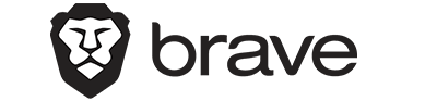 a black and white logo with the word brave.