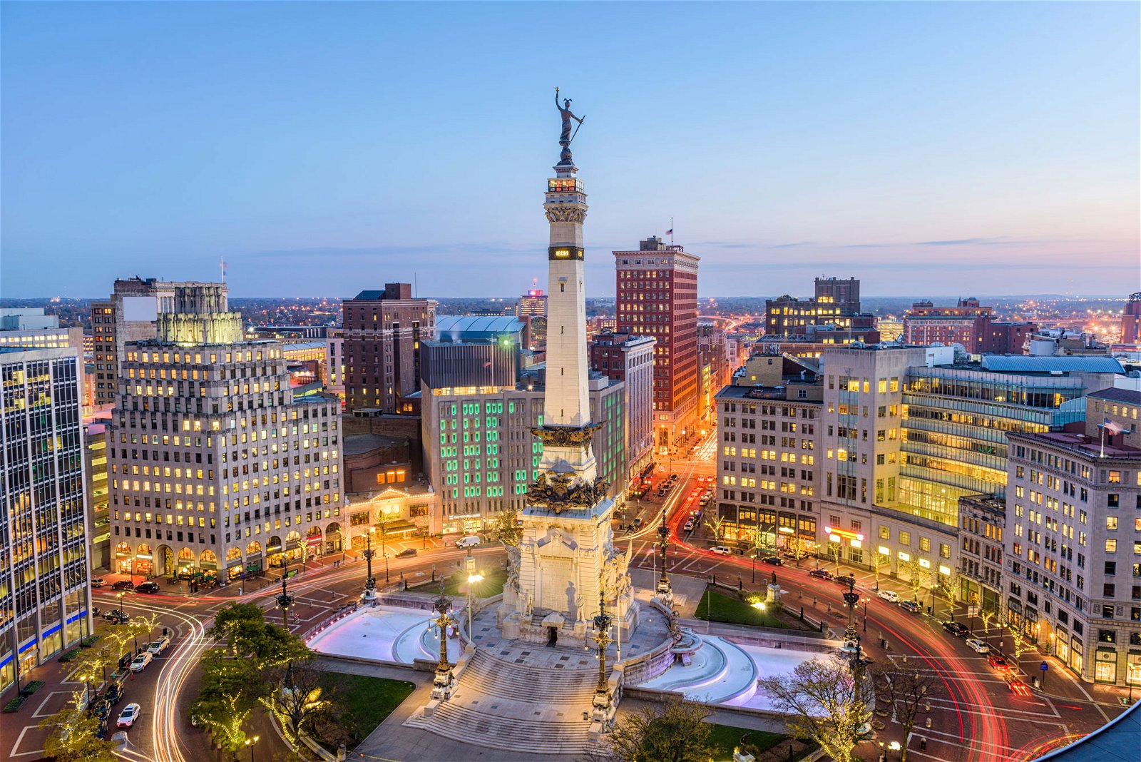 Picture of downtown Indianapolis.