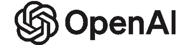 an open air logo with a black and white background.